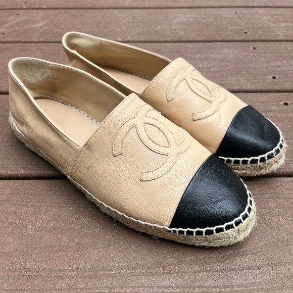 Chanel Espadrilles - Beige and Black , Women’s Size 39 - Picture 1 of 11